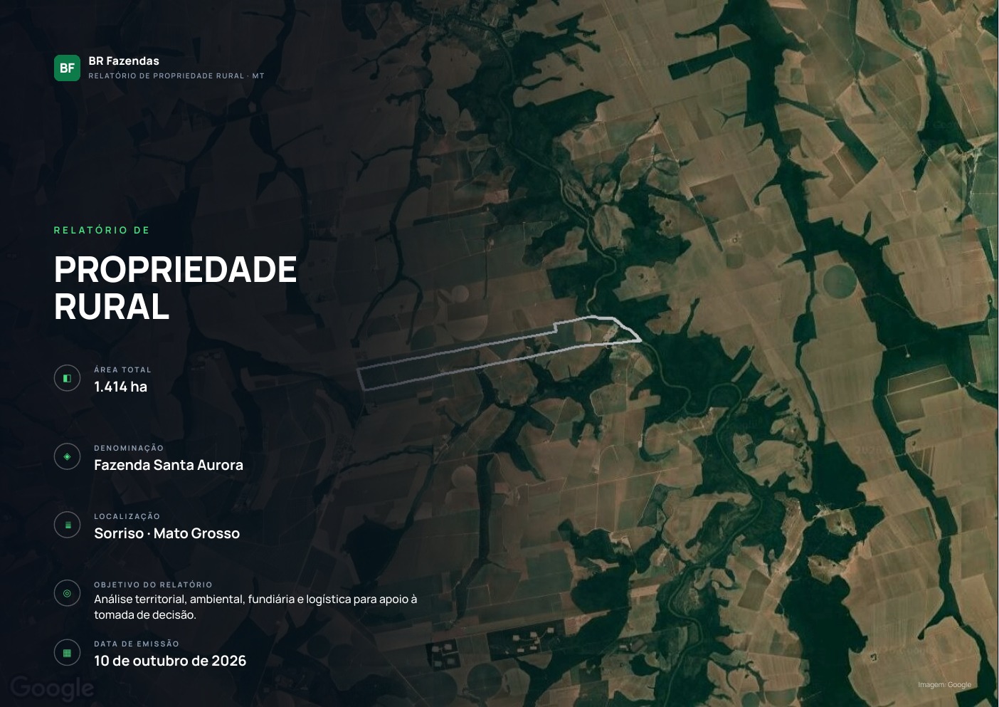 Página do laudo: Capa